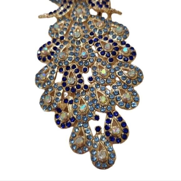 Peacock Rhinestone Brooch - Picture 4 of 7
